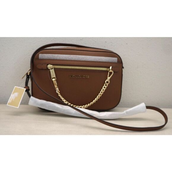 Michael Kors Jet Set 35S1GTTC7L Large Brown Saffiano Leather Crossbody Bag - Picture 1 of 16